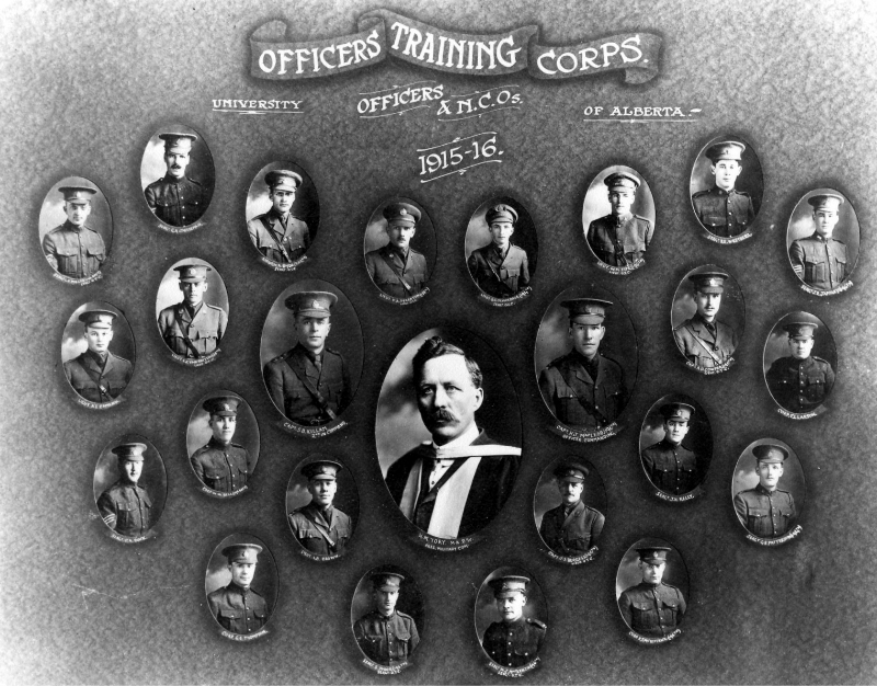 Group of portrait photos of University of Alberta Officers Training Corps, Officers and N.C.O.'s.