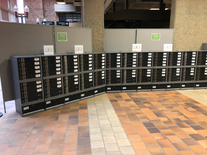 Row of lockers.