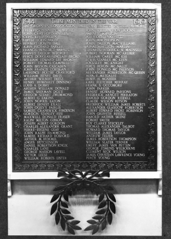 Photo of the War Memorial Plaque.