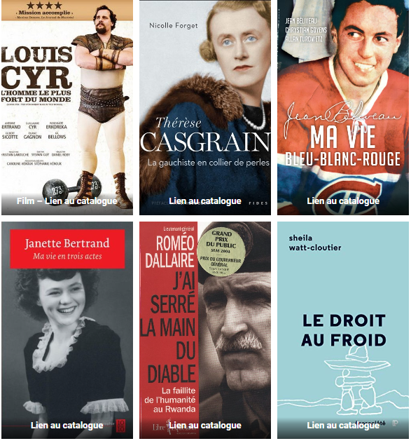 Biographical Canadian book covers