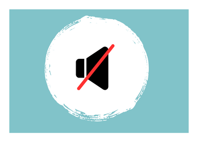 speaker with red line cross out.